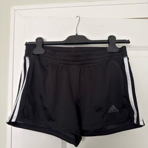 Adidas Aeroready Women's Black Athletic Shorts with White Stripes